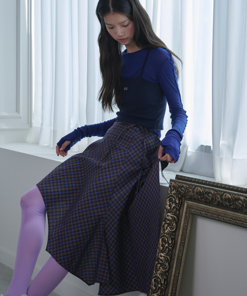 OPENING SUNSHINE(オープニングサンシャイン)の「アンバランスレイヤードチェックスカートブルー(スカート・レディース・その他・SMALL/MEDIUM)」の2枚目の写真