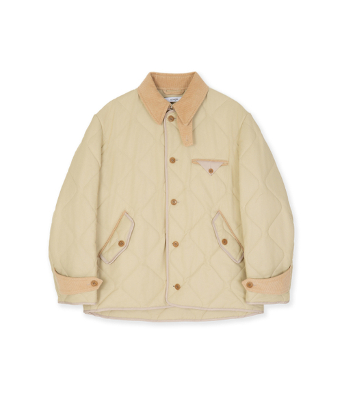 キルテッドヘリテージジャケットベージュ