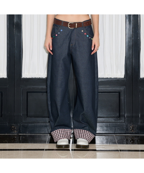 LARTIGENT(ラーティゼン)の「L19 COLOR BUTTON PANTS(NAVY)(その他パンツ・レディース・その他・SMALL/MEDIUM)」の1枚目の写真