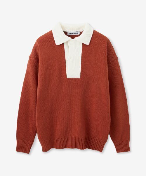BLOND9(ブロンドナイン)の「ワイドポロニット_ブリック(ニット/セーター・メンズ・その他・LARGE/X-LARGE)」の1枚目の写真