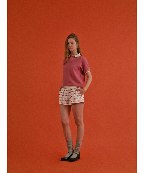 SUNDAY FRUIT MARKET(サンデーフルーツマーケット)の「W) CHERRY WAFFLE COLLAR TEE PINK(ポロシャツ・レディース・その他・SMALL/MEDIUM)」の7枚目の写真