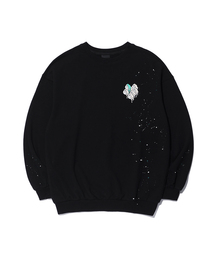 LMN3011（エルエムエヌ3011）の「Heart Print Painting Sweatshirt-Black（スウェット）」