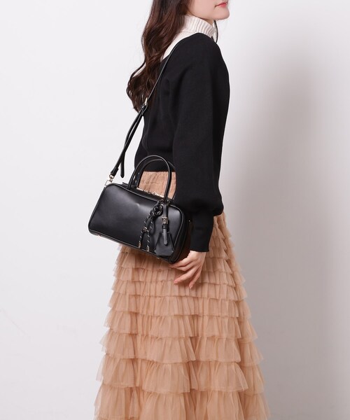 ESPERANZA(エスペランサ)の「チャーム付横長ボストンバッグ(ボストンバッグ・レディース・キャメル/ワインレッド/シルバー/ブラック・FREE)」の10枚目の写真