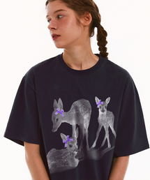 リボンシカオーバーサイズTシャツ(ネイビー)