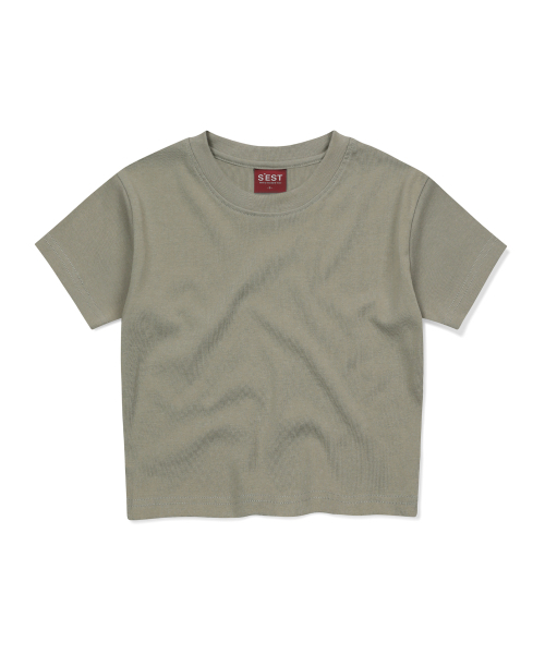 S'EST(エスイーエスティー)の「Woman Crop T-shirts Khaki(Tシャツ/カットソー・レディース・その他・FREE)」の1枚目の写真