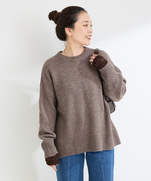 B.C STOCK（ベーセーストック）の「《追加》FOXMIXクルーネックプルオーバー（ニット/セーター・レディース・ブルー/ピンク/レッド/ブラウン/サックスブルー・FREE）」の9枚目の写真