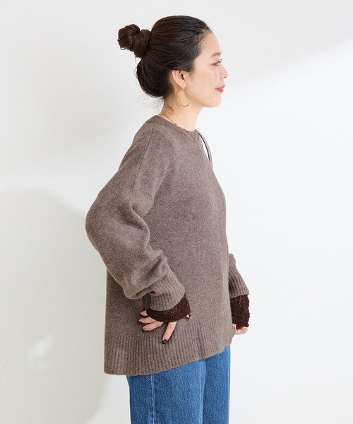 B.C STOCK（ベーセーストック）の「《追加》FOXMIXクルーネックプルオーバー（ニット/セーター・レディース・ブルー/ピンク/レッド/ブラウン/サックスブルー・FREE）」の10枚目の写真