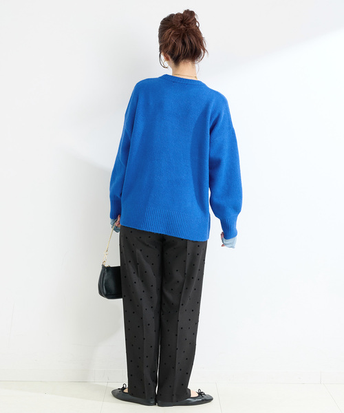 B.C STOCK（ベーセーストック）の「《追加》FOXMIXクルーネックプルオーバー（ニット/セーター・レディース・ブルー/ピンク/レッド/ブラウン/サックスブルー・FREE）」の14枚目の写真