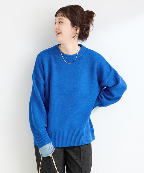 B.C STOCK（ベーセーストック）の「《追加》FOXMIXクルーネックプルオーバー（ニット/セーター・レディース・ブルー/ピンク/レッド/ブラウン/サックスブルー・FREE）」の15枚目の写真