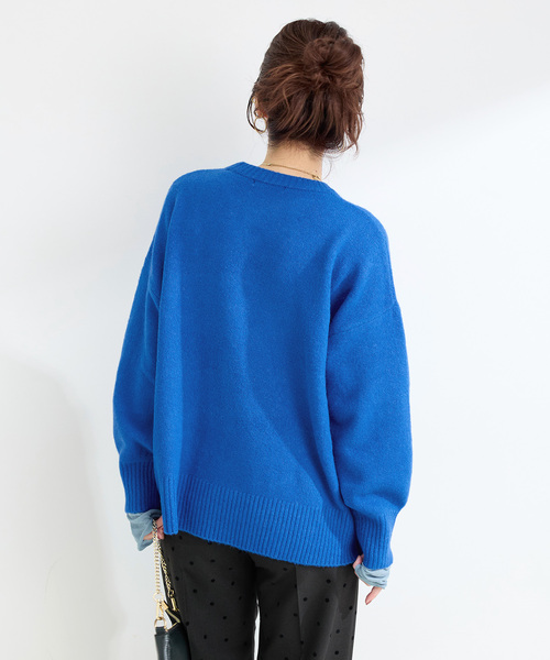 B.C STOCK（ベーセーストック）の「《追加》FOXMIXクルーネックプルオーバー（ニット/セーター・レディース・ブルー/ピンク/レッド/ブラウン/サックスブルー・FREE）」の17枚目の写真