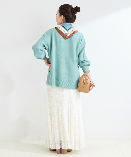 B.C STOCK（ベーセーストック）の「《追加》FOXMIXクルーネックプルオーバー（ニット/セーター・レディース・ブルー/ピンク/レッド/ブラウン/サックスブルー・FREE）」の20枚目の写真