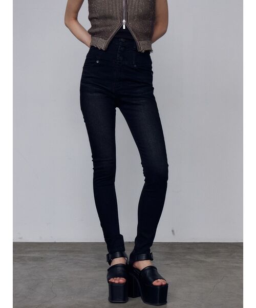 EMODA(エモダ)の「【ELDER】MONSTER H/W DENIM(デニムパンツ・レディース・ブラック・MEDIUM/X-SMALL/SMALL)」の1枚目の写真