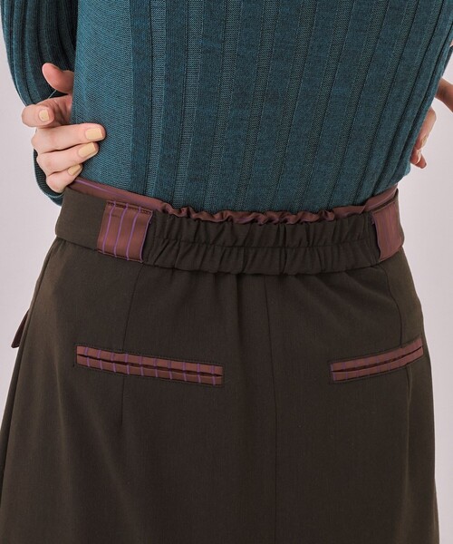 ダブルベルトラップスカート｜オフィスカジュアル/細見え/春服