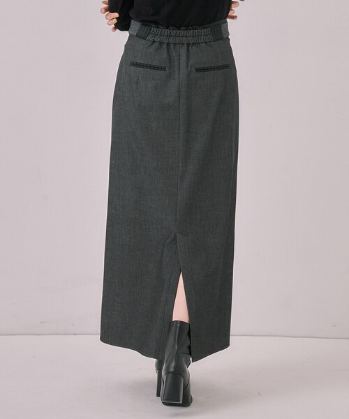 ダブルベルトラップスカート｜オフィスカジュアル/細見え/春服