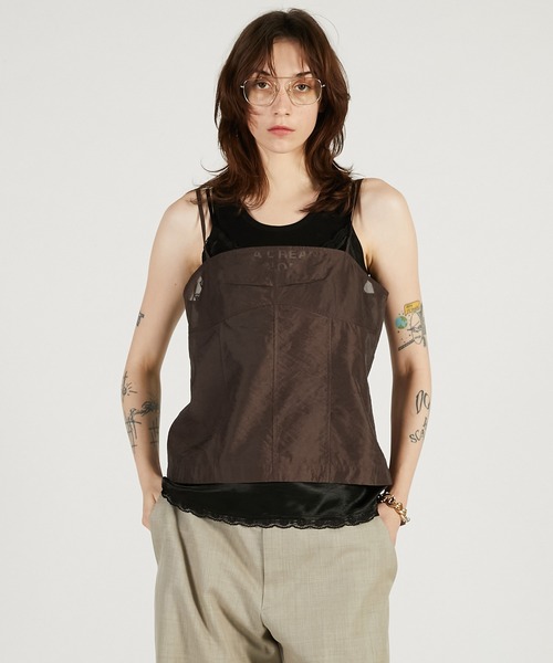 PRANK PROJECT（プランクプロジェクト）の「キャミソールレイヤードトップ / Camisole Set Tops（その他トップス・レディース・ブラック/ブラウン・FREE）」の11枚目の写真