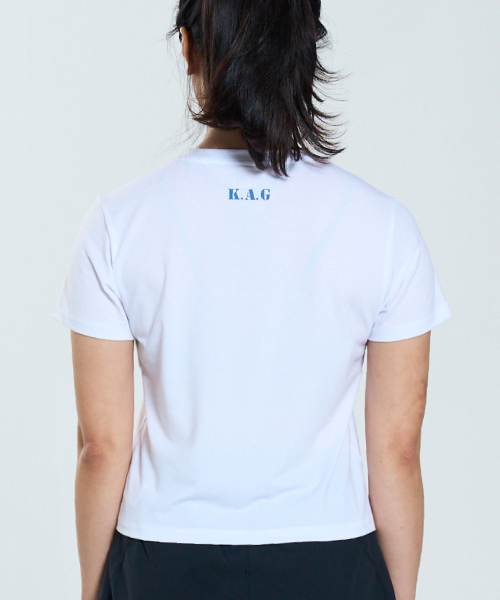 KHAKI GRADO(カーキグラド)の「K.A.G サンデー PRデイ クロップレギュラーフィット 半袖Tシャツ (ホワイト)(Tシャツ/カットソー・レディース・その他・SMALL/MEDIUM/LARGE)」の3枚目の写真