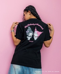 sanrio | サンリオキャラクターズ × ホームゲーム [HOMEGAME] - マイメロディー クロミ 半袖 Tシャツ [MY MELODY KUROMI TEE ブラック HG2501106](Tシャツ/カットソー)