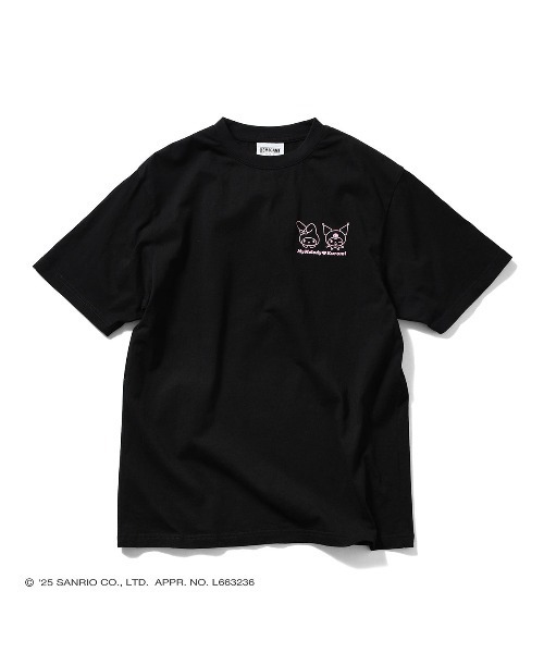 sanrio（サンリオ）の「サンリオキャラクターズ × ホームゲーム [HOMEGAME] - マイメロディー クロミ 半袖 Tシャツ [MY MELODY KUROMI TEE ブラック HG2501106]（Tシャツ/カットソー・レディース・ブラック・X-LARGE/LARGE/MEDIUM/SMALL）」の2枚目の写真