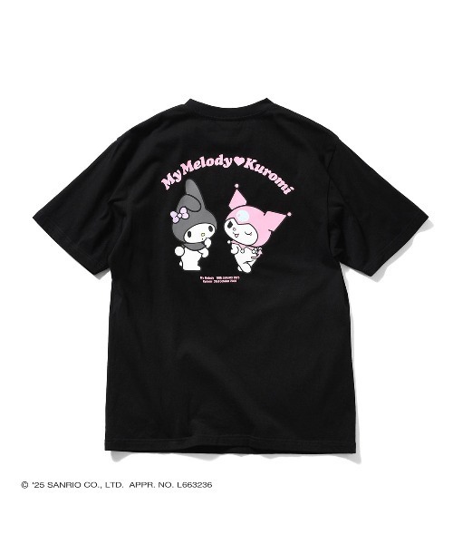 sanrio（サンリオ）の「サンリオキャラクターズ × ホームゲーム [HOMEGAME] - マイメロディー クロミ 半袖 Tシャツ [MY MELODY KUROMI TEE ブラック HG2501106]（Tシャツ/カットソー・レディース・ブラック・X-LARGE/LARGE/MEDIUM/SMALL）」の4枚目の写真