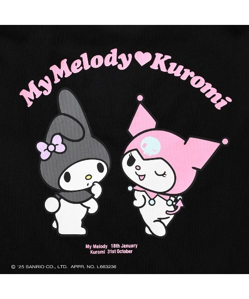 sanrio（サンリオ）の「サンリオキャラクターズ × ホームゲーム [HOMEGAME] - マイメロディー クロミ 半袖 Tシャツ [MY MELODY KUROMI TEE ブラック HG2501106]（Tシャツ/カットソー・レディース・ブラック・X-LARGE/LARGE/MEDIUM/SMALL）」の5枚目の写真