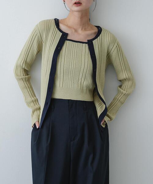 SENSE OF PLACE by URBAN RESEARCH（センスオブプレイスバイアーバンリサーチ）の「『洗濯可』2WAYニットアンサンブル（ニット/セーター・レディース・ホワイト系その他/ベージュ/チャコールグレー・ONE）」の3枚目の写真