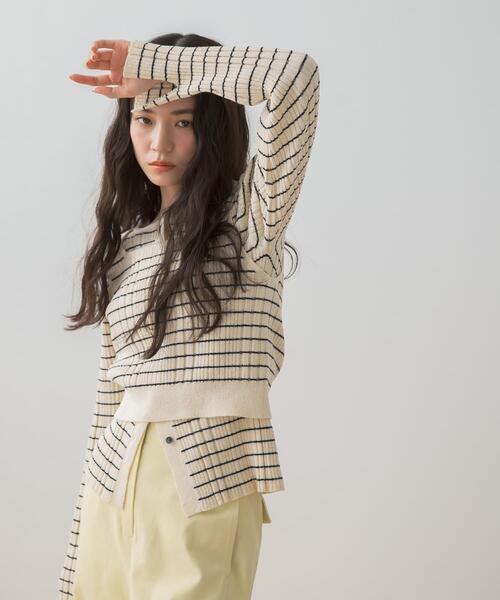 SENSE OF PLACE by URBAN RESEARCH（センスオブプレイスバイアーバンリサーチ）の「『洗濯可』2WAYニットアンサンブル（ニット/セーター・レディース・ホワイト系その他/ベージュ/チャコールグレー・ONE）」の6枚目の写真