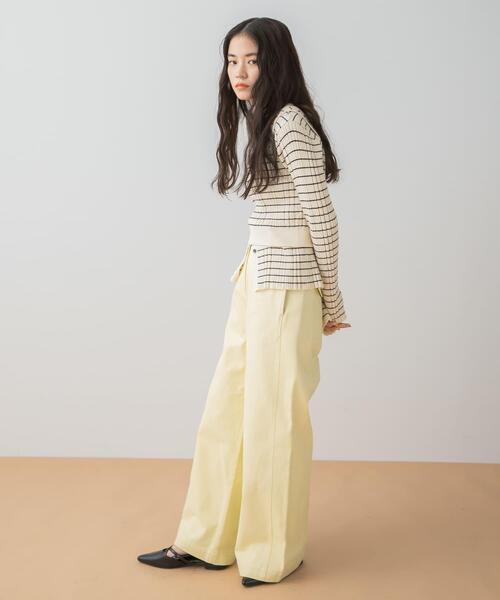 SENSE OF PLACE by URBAN RESEARCH（センスオブプレイスバイアーバンリサーチ）の「『洗濯可』2WAYニットアンサンブル（ニット/セーター・レディース・ホワイト系その他/ベージュ/チャコールグレー・ONE）」の9枚目の写真