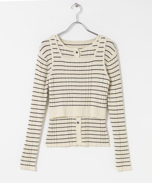 SENSE OF PLACE by URBAN RESEARCH（センスオブプレイスバイアーバンリサーチ）の「『洗濯可』2WAYニットアンサンブル（ニット/セーター・レディース・ホワイト系その他/ベージュ/チャコールグレー・ONE）」の11枚目の写真