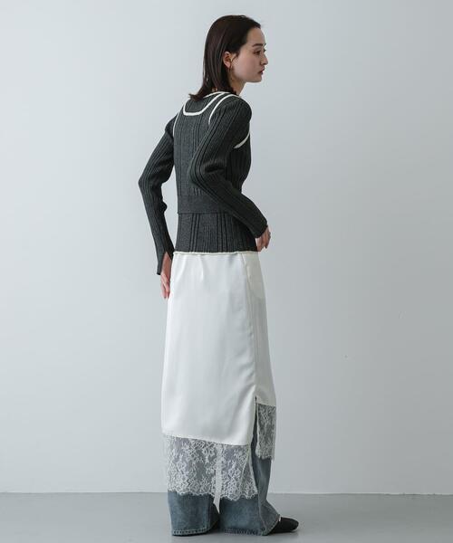 SENSE OF PLACE by URBAN RESEARCH（センスオブプレイスバイアーバンリサーチ）の「『洗濯可』2WAYニットアンサンブル（ニット/セーター・レディース・ホワイト系その他/ベージュ/チャコールグレー・ONE）」の16枚目の写真