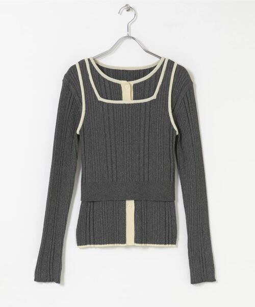 SENSE OF PLACE by URBAN RESEARCH（センスオブプレイスバイアーバンリサーチ）の「『洗濯可』2WAYニットアンサンブル（ニット/セーター・レディース・ホワイト系その他/ベージュ/チャコールグレー・ONE）」の17枚目の写真