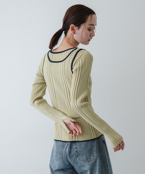 SENSE OF PLACE by URBAN RESEARCH(センスオブプレイスバイアーバンリサーチ)の「『洗濯可』2WAYニットアンサンブル(ニット/セーター・レディース・ホワイト系その他/ベージュ/チャコールグレー・ONE)」の6枚目の写真