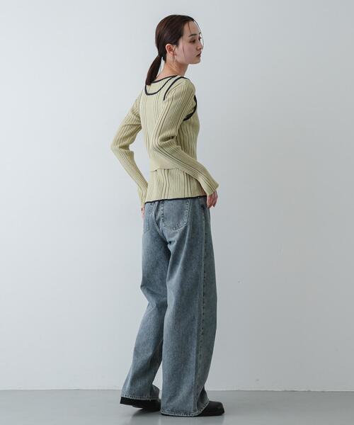 SENSE OF PLACE by URBAN RESEARCH(センスオブプレイスバイアーバンリサーチ)の「『洗濯可』2WAYニットアンサンブル(ニット/セーター・レディース・ホワイト系その他/ベージュ/チャコールグレー・ONE)」の8枚目の写真