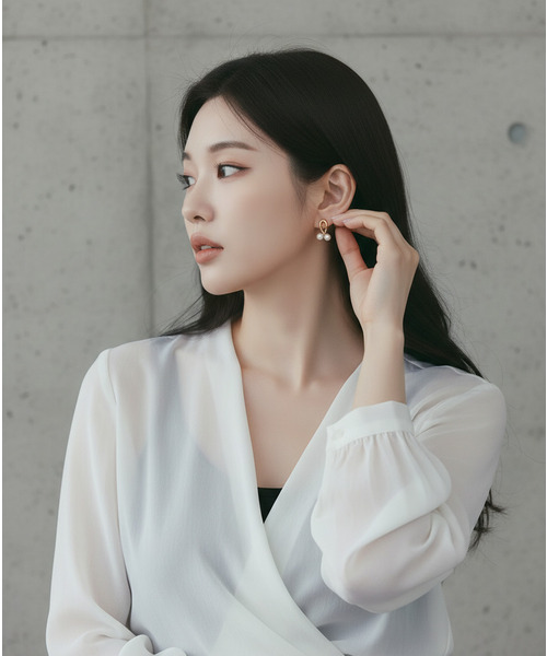 Burner(バーナー)の「【Sonu jewelry(ソヌジュエリー)】パールループミニピアス son-pierce-17-5【RBTS】(ピアス(両耳用)・レディース・ゴールド・FREE)」の2枚目の写真