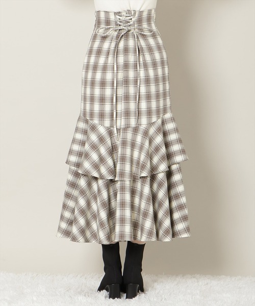 WILLSELECTION(ウィルセレクション)の「【残りわずか】スリットデザインラッフルハイウエストスカート(スカート・レディース・ブラウン系その他/ピンク/ホワイト系その他・FREE)」の10枚目の写真