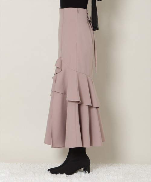 WILLSELECTION(ウィルセレクション)の「【残りわずか】スリットデザインラッフルハイウエストスカート(スカート・レディース・ブラウン系その他/ピンク/ホワイト系その他・FREE)」の17枚目の写真