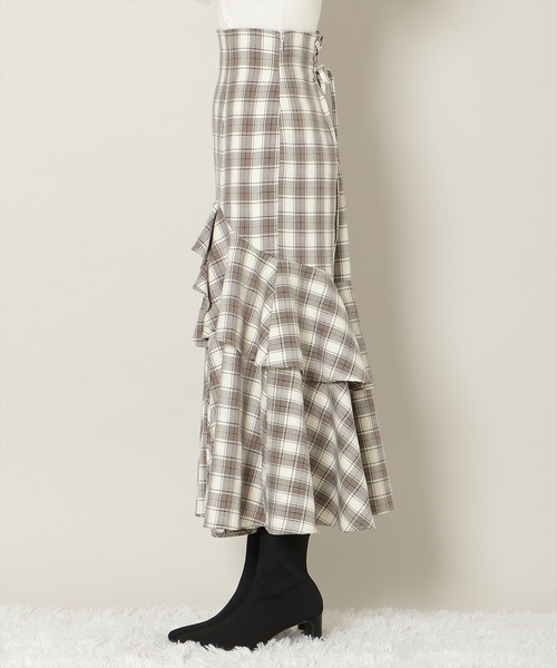 WILLSELECTION(ウィルセレクション)の「【残りわずか】スリットデザインラッフルハイウエストスカート(スカート・レディース・ブラウン系その他/ピンク/ホワイト系その他・FREE)」の11枚目の写真