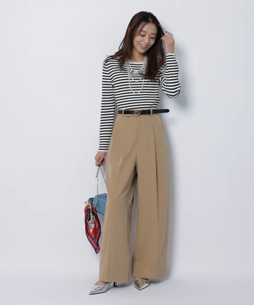 JUSGLITTY(ジャスグリッティー)の「ハートベルト付ワイドパンツ(その他パンツ・レディース・キャメル・2/1/0)」の5枚目の写真