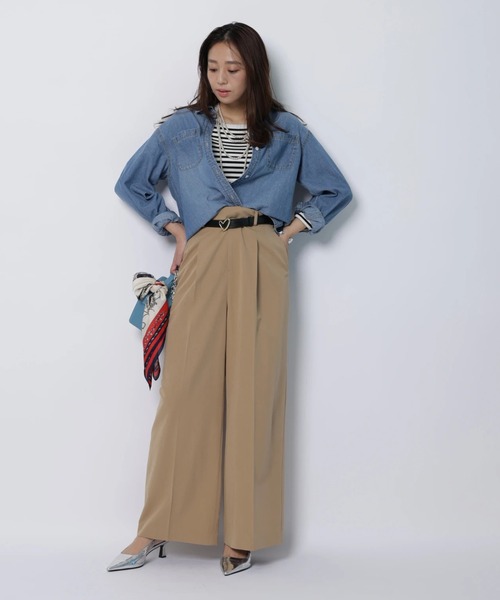 JUSGLITTY(ジャスグリッティー)の「ハートベルト付ワイドパンツ(その他パンツ・レディース・キャメル・2/1/0)」の7枚目の写真