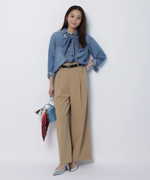 JUSGLITTY(ジャスグリッティー)の「ハートベルト付ワイドパンツ(その他パンツ・レディース・キャメル・2/1/0)」の9枚目の写真