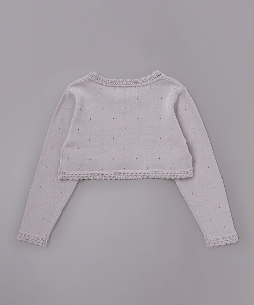 BeBe（ベベ）の「ニットボレロカーディガン(110~130cm)（カーディガン/ボレロ・キッズ・グレー/ホワイト・130cm/120cm/110cm）」の6枚目の写真