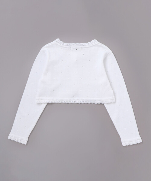 BeBe（ベベ）の「ニットボレロカーディガン(110~130cm)（カーディガン/ボレロ・キッズ・グレー/ホワイト・130cm/120cm/110cm）」の8枚目の写真