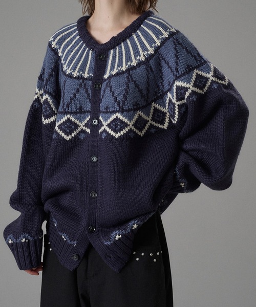 ONCILY(オンシェリー)の「TRADITIONAL NORDIC KNIT CARDIGAN / トラディショナルノルディックニットカーディガン(カーディガン/ボレロ・メンズ・ブラウン/ネイビー/アイボリー・SMALL/MEDIUM/LARGE)」の13枚目の写真