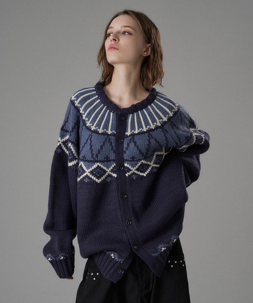 ONCILY(オンシェリー)の「TRADITIONAL NORDIC KNIT CARDIGAN / トラディショナルノルディックニットカーディガン(カーディガン/ボレロ・メンズ・ブラウン/ネイビー/アイボリー・SMALL/MEDIUM/LARGE)」の14枚目の写真