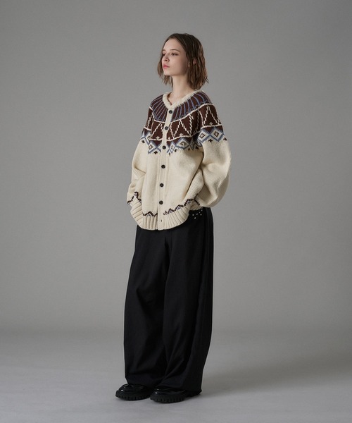 ONCILY(オンシェリー)の「TRADITIONAL NORDIC KNIT CARDIGAN / トラディショナルノルディックニットカーディガン(カーディガン/ボレロ・メンズ・ブラウン/ネイビー/アイボリー・SMALL/MEDIUM/LARGE)」の10枚目の写真