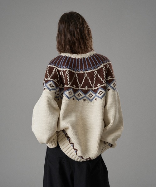 ONCILY(オンシェリー)の「TRADITIONAL NORDIC KNIT CARDIGAN / トラディショナルノルディックニットカーディガン(カーディガン/ボレロ・メンズ・ブラウン/ネイビー/アイボリー・SMALL/MEDIUM/LARGE)」の8枚目の写真
