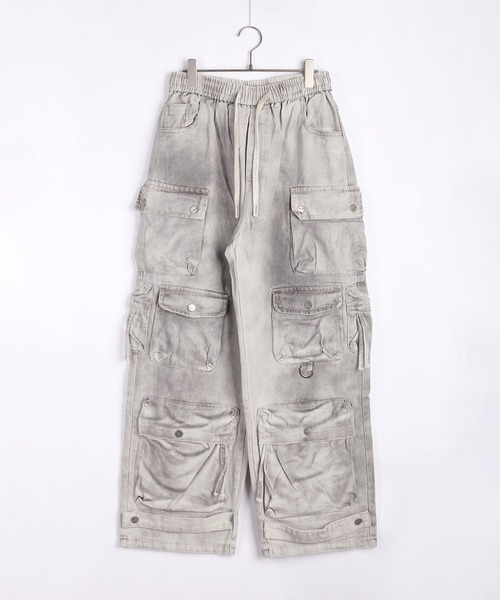 WESTSEA(ウエストシー)の「ウォッシュ加工 デニムカーゴパンツ(カーゴパンツ・メンズ・グレー/ブラック・M/L/XL)」の4枚目の写真