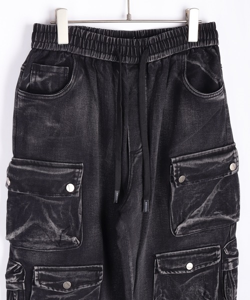 WESTSEA(ウエストシー)の「ウォッシュ加工 デニムカーゴパンツ(カーゴパンツ・メンズ・グレー/ブラック・M/L/XL)」の3枚目の写真