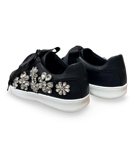 Jeffrey Campbell（ジェフリーキャンベル）の「フラワービジュー リボンスニーカー（スニーカー・レディース・ブラック/ホワイト・36/37/38/39）」の5枚目の写真