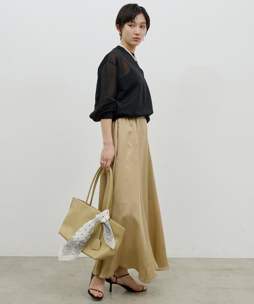 GALLARDAGALANTE（ガリャルダガランテ）の「【楽ちん×エレガント】【セットアップ対応】キュプラフレアスカート（スカート・レディース・ライトベージュ/カーキ/ネイビー・0/1）」の8枚目の写真