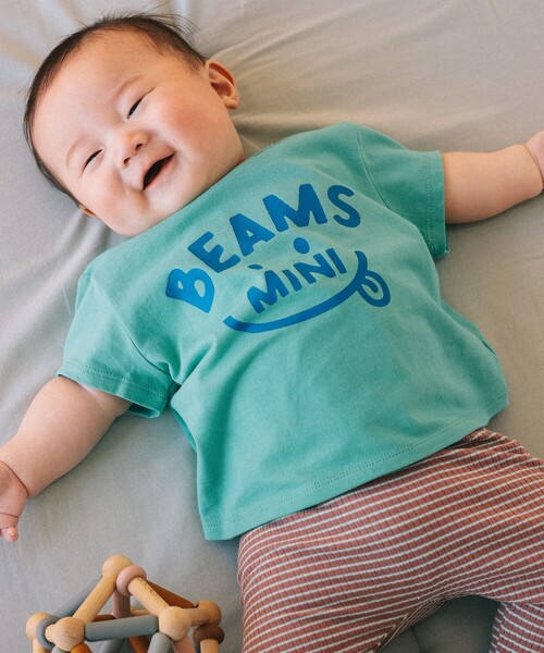 BEAMS mini(ビームスミニ)の「【WEB限定】ベビー スマイル Tシャツ 2026SS(70~80cm)(Tシャツ/カットソー・キッズ・ネイビー/ケリーグリーン/レッド系その他2/オフホワイト・80/70)」の3枚目の写真